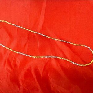 16" Tri-Color Twisted Rock Necklace – 925 Sterling Silver – Brand New